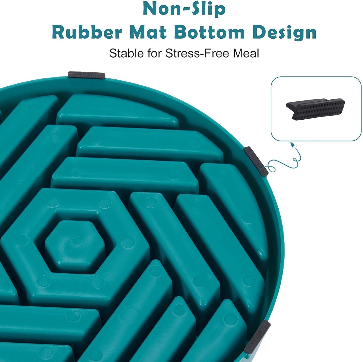 Slow Feeder Dog Bowls Large Medium Breed,Anti-Choking Slow Eating Dog Food Bowl,Non Slip Pet Slower Food Feeding Bowls Large Puzzle Slow Feeder Bloat Stop Maze Dog Dishes,Dark Green