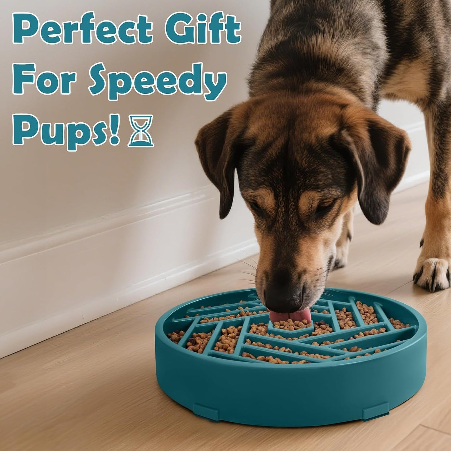 Slow Feeder Dog Bowls Large Medium Breed,Anti-Choking Slow Eating Dog Food Bowl,Non Slip Pet Slower Food Feeding Bowls Large Puzzle Slow Feeder Bloat Stop Maze Dog Dishes,Dark Green