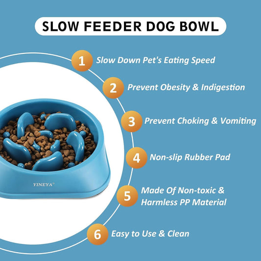 2PCS Slow Feeder Dog Bowls, Pet Supplies That Slow down Eating, Pet Food Bowls, Maze Dog Puzzle Feeder for Medium Breed