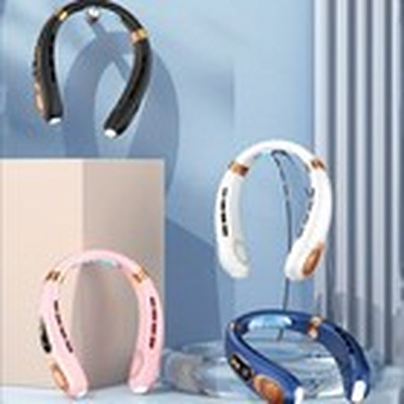 5-Speed Neck Fan Hands Free Portable Fan Leafless Hanging Neck Fan Rechargeable